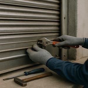 abriendo un cierre metalico